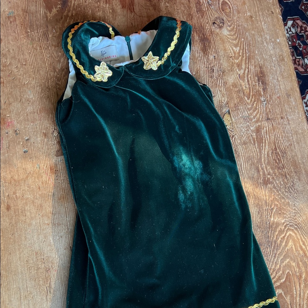 Elegant Green Velvet Kids Formal Dress